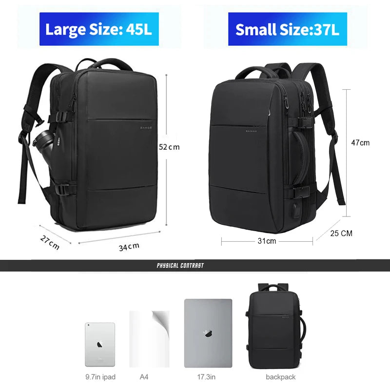 Sac À Dos Imperméable Homme Extensible Avec Port USB