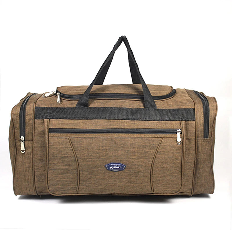 Sac polochon homme imperméable en tissu Oxford gris grande capacité
