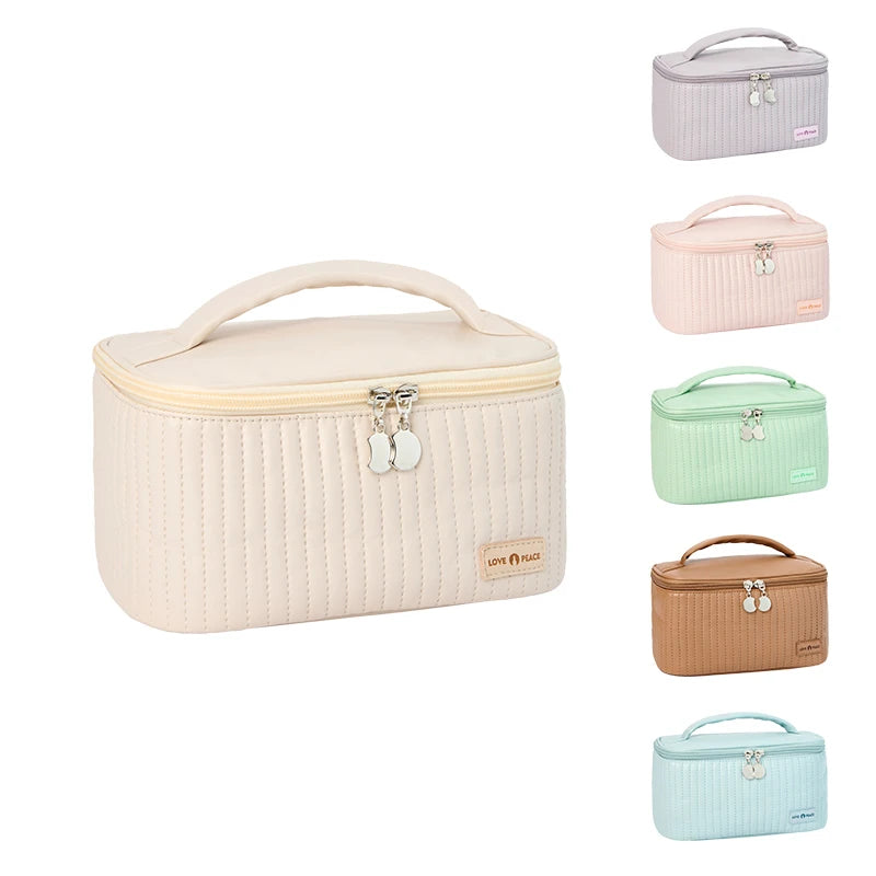 Grand Trousse De Toilette Cuir Synthétique PU Compartiments
