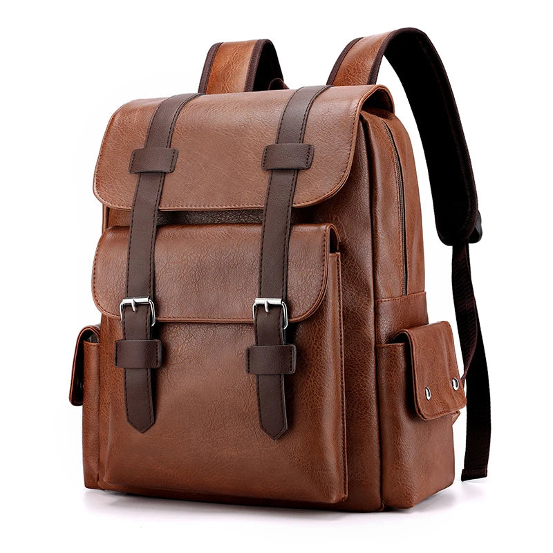 Sac-À-Dos Polyuréthane Noir Et Marron