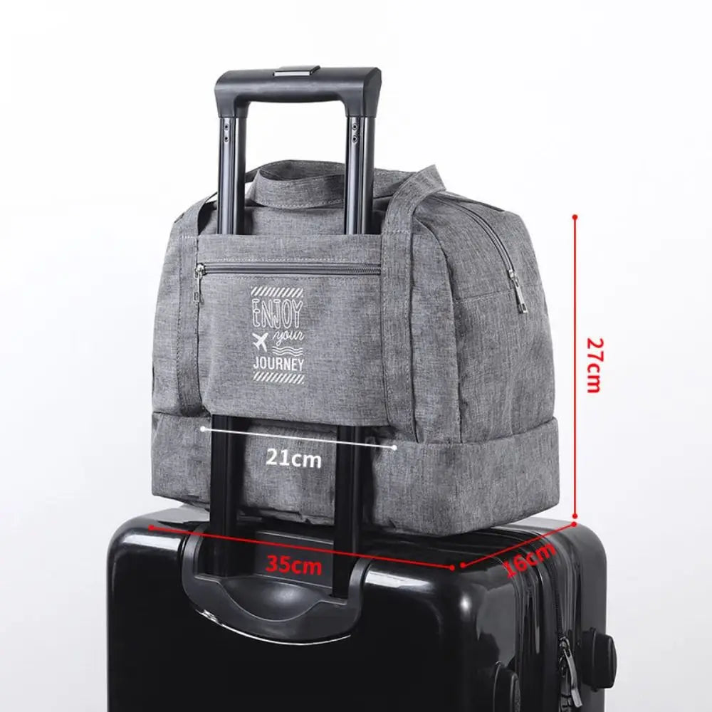 Sac de voyage femme gris en Oxford à compartiment humide et sec