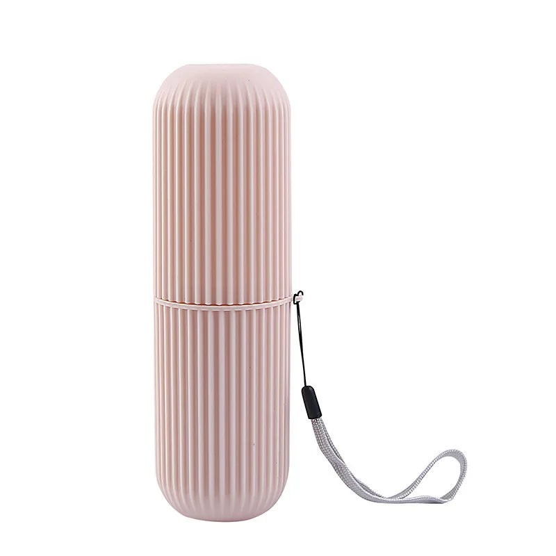 Étui pour brosse à dents gris clair avec dragonne et trous d’aération
