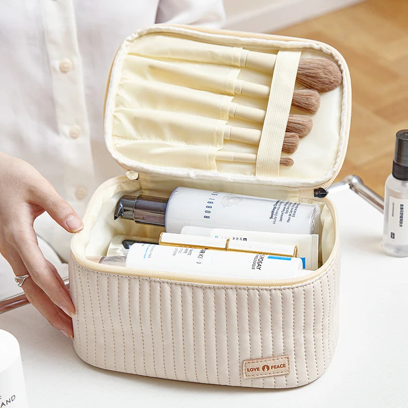 Grand Trousse De Toilette Cuir Synthétique PU Compartiments