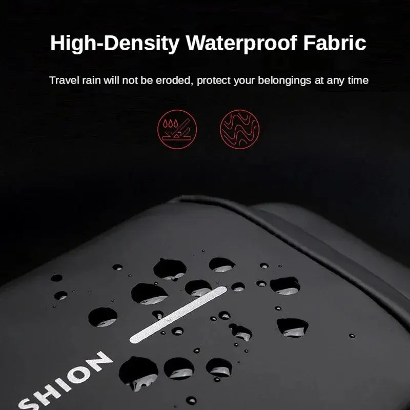 Sac bandoulière poitrine homme en cuir synthétique avec serrure à code et port USB