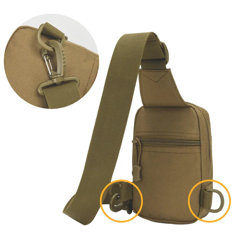Sac poitrine EDC unisexe Oxford 800D imperméable à poches zippées