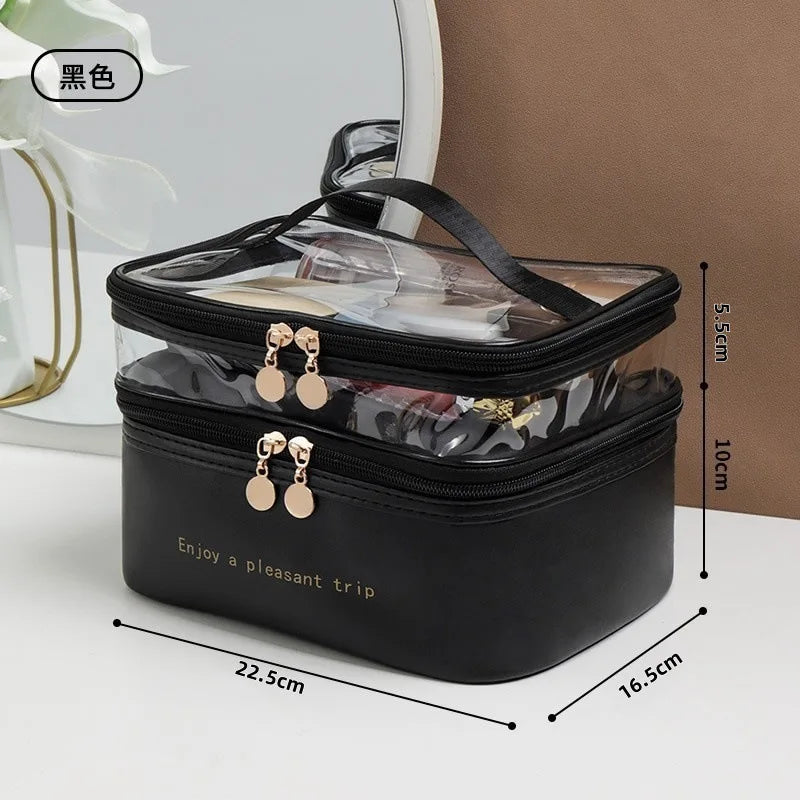 Trousse De Toilette Double Compartiment Transparent