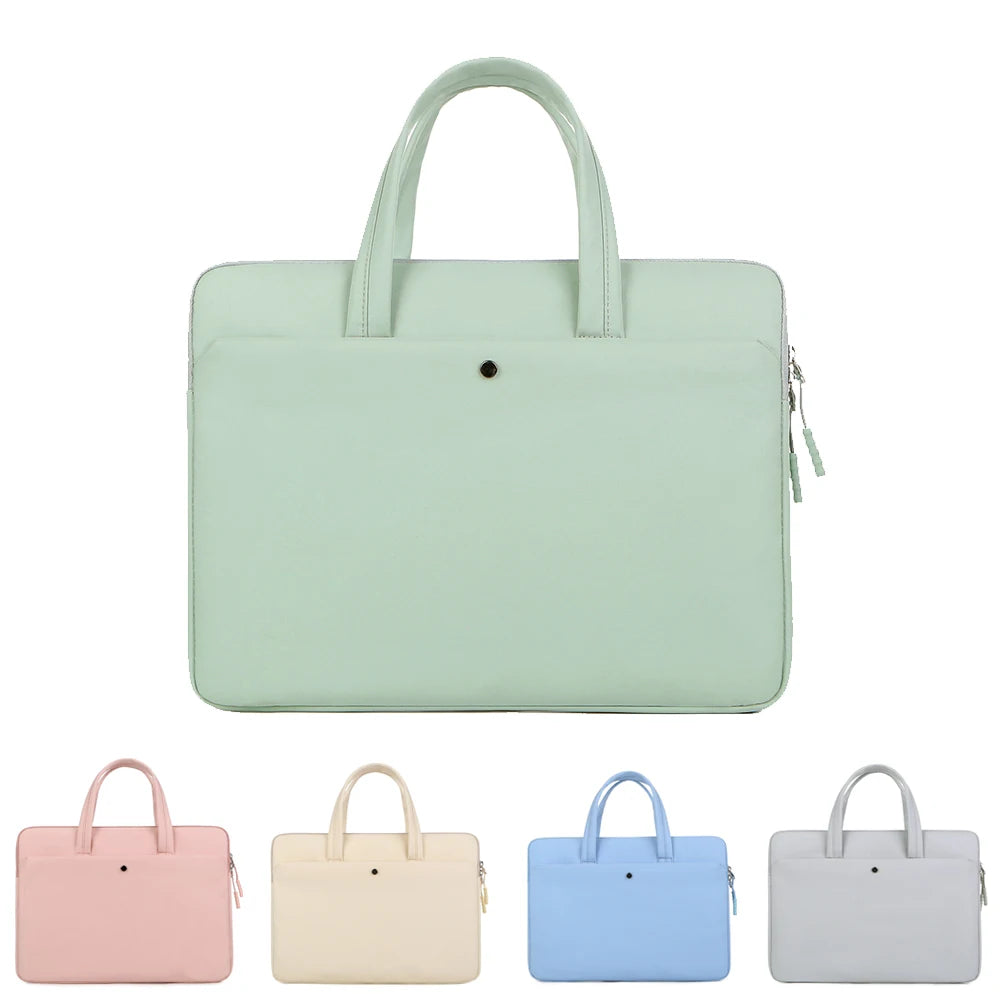 Housse pour ordinateur portable vert menthe en nylon résistante à l’eau, 13 à 16 pouces