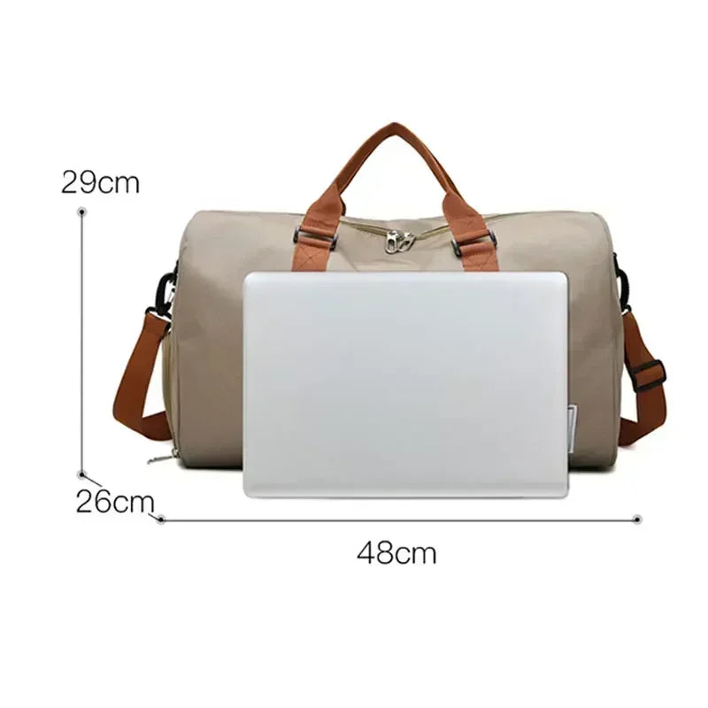 Sac polochon de sport en nylon avec poche à chaussures