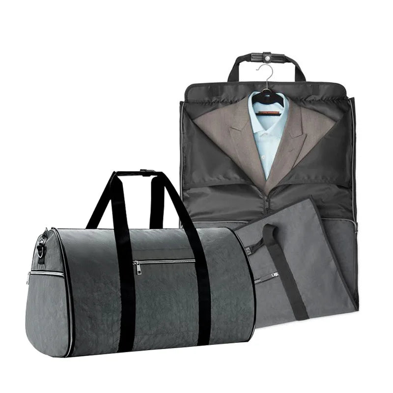 Sac à vêtements convertible 2-en-1 en nylon 420D avec compartiment suspendu