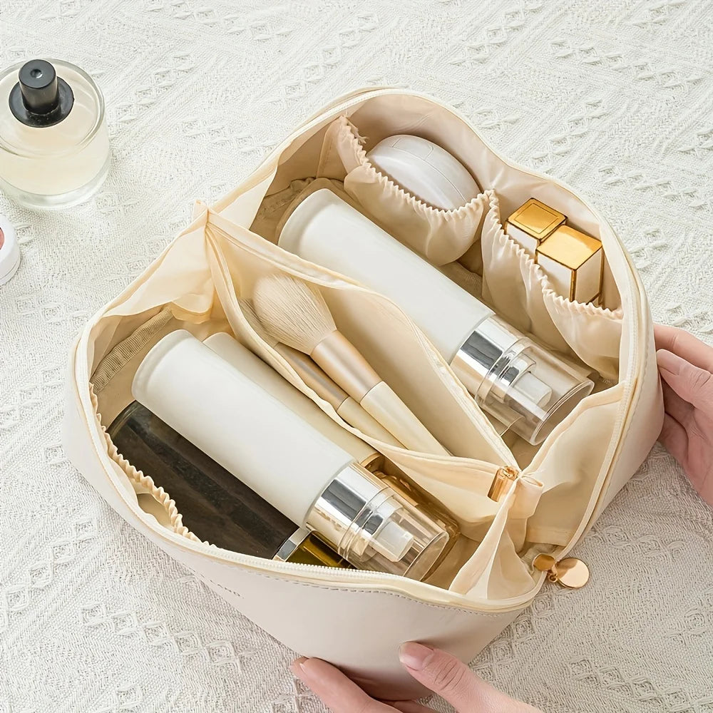 Trousse De Toilette Pour Femme Compartimentée Beige