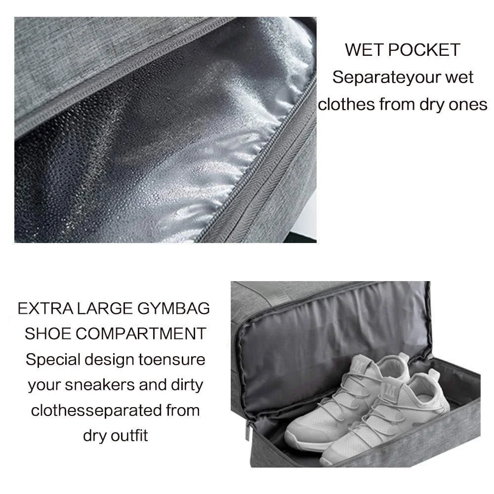 sac de voyage imperméable en tissu Oxford à séparation humide et sèche