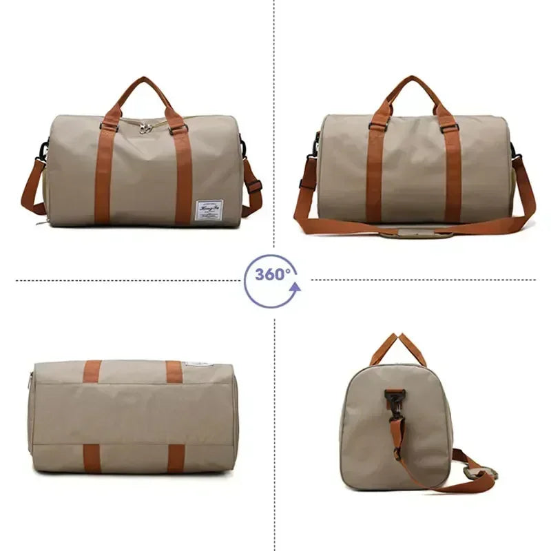 Sac polochon de sport en nylon avec poche à chaussures