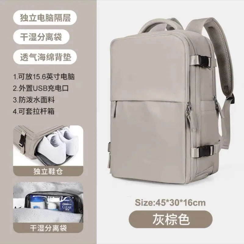 Sac À Dos De Voyage Avec Port USB Imperméable En Tissu