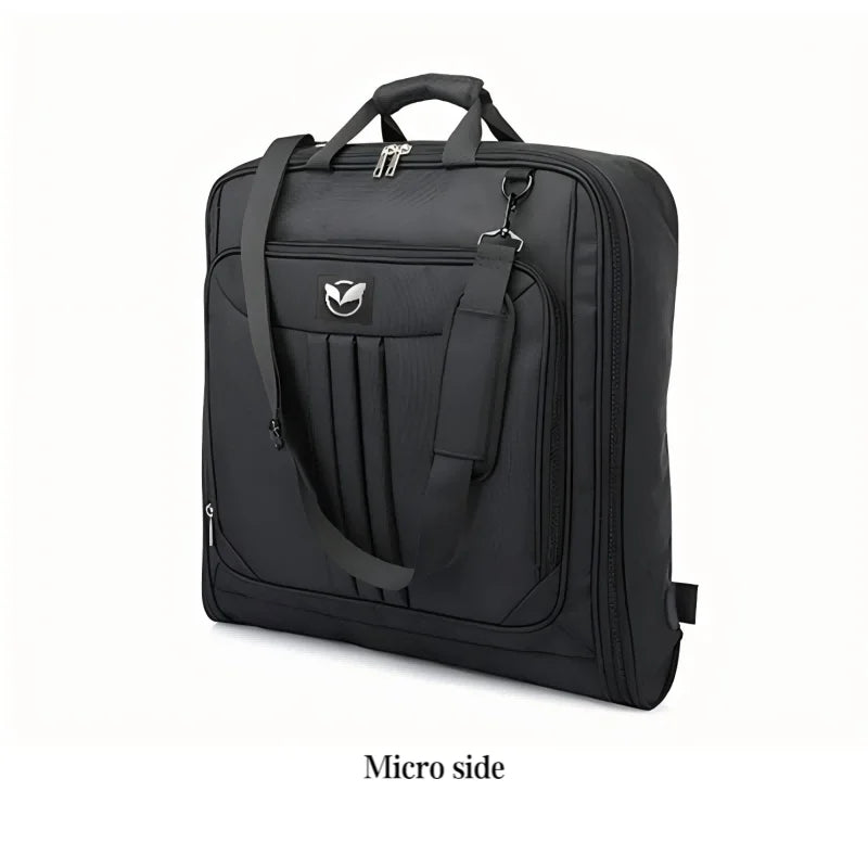 Housse à vêtements pliable noire en tissu Oxford pour voyage d'affaires