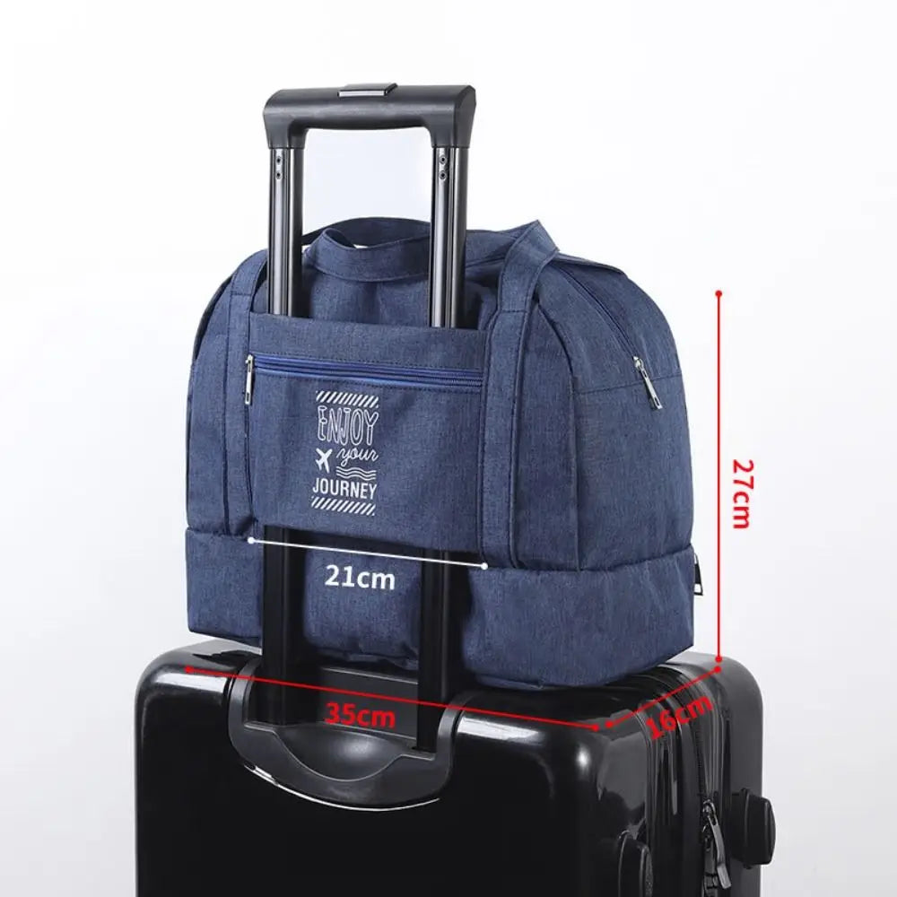 Sac de voyage femme gris en Oxford à compartiment humide et sec