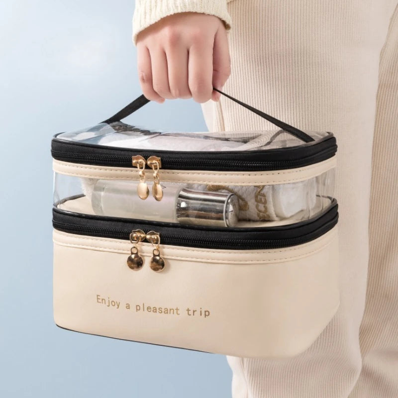Trousse De Toilette Double Compartiment Transparent