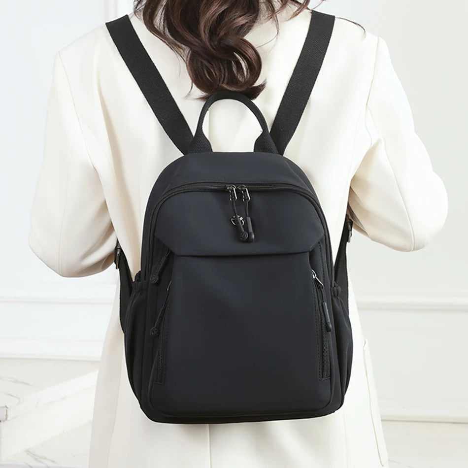 Petit Sac À Dos Femme Noir En Nylon