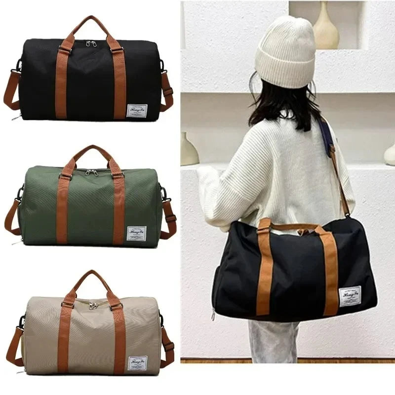 Sac polochon de sport en nylon avec poche à chaussures