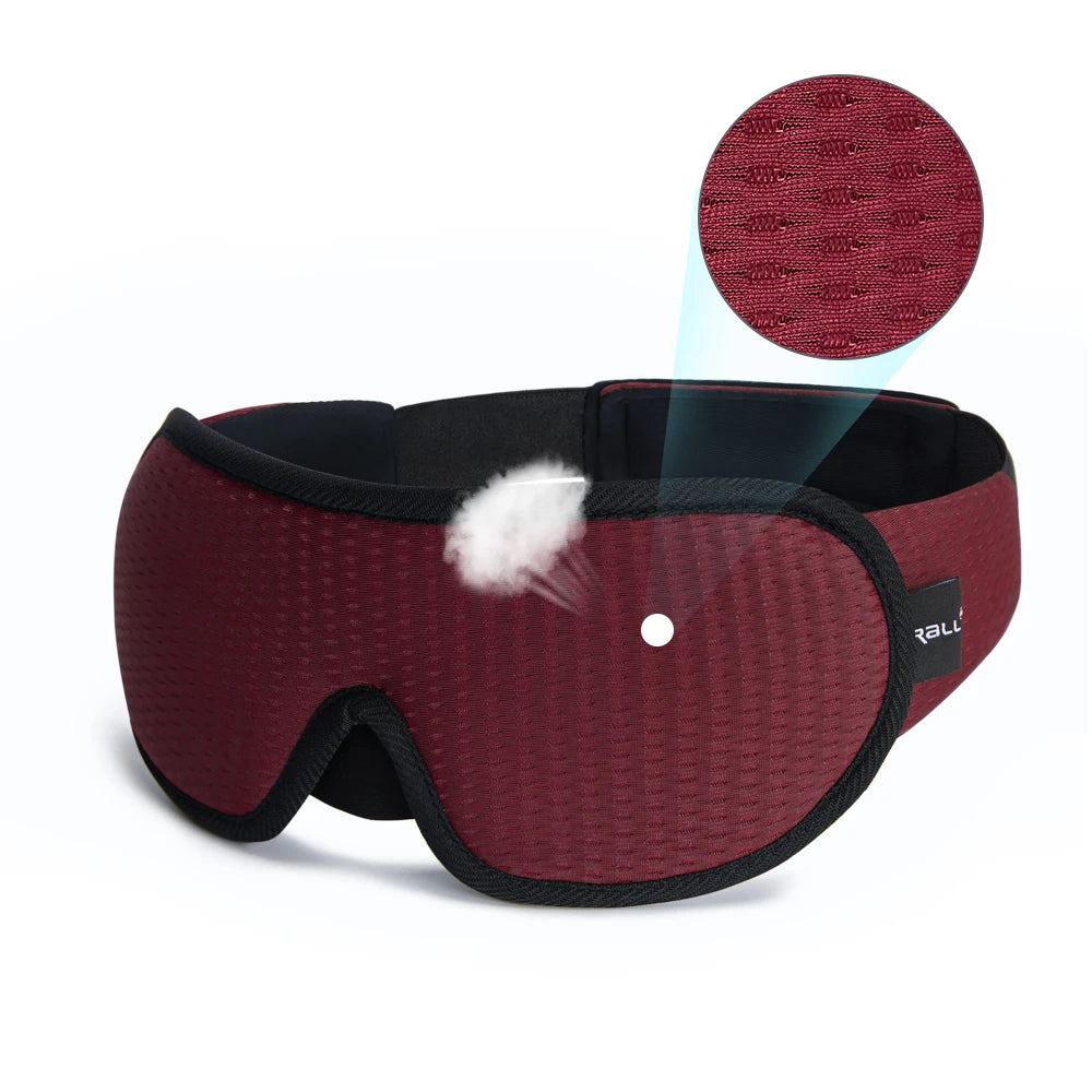 Masque de sommeil 3D occultant noir à bande réglable