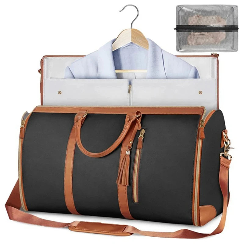 Sac polochon porte-vêtements pliable imperméable en PU pour voyage
