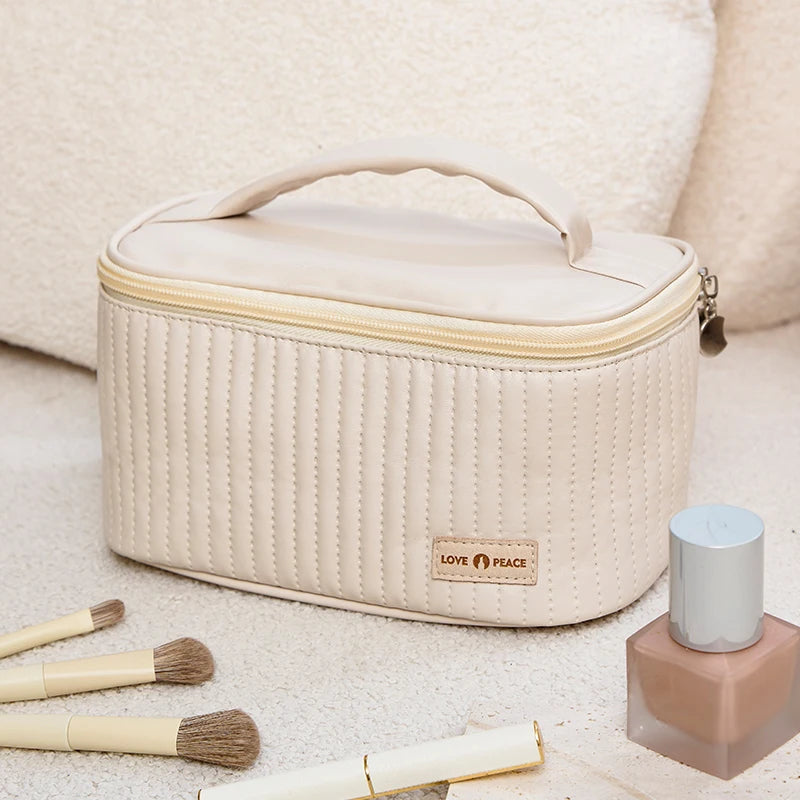 Grand Trousse De Toilette Cuir Synthétique PU Compartiments