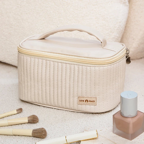 Grand Trousse De Toilette Cuir Synthétique PU Compartiments