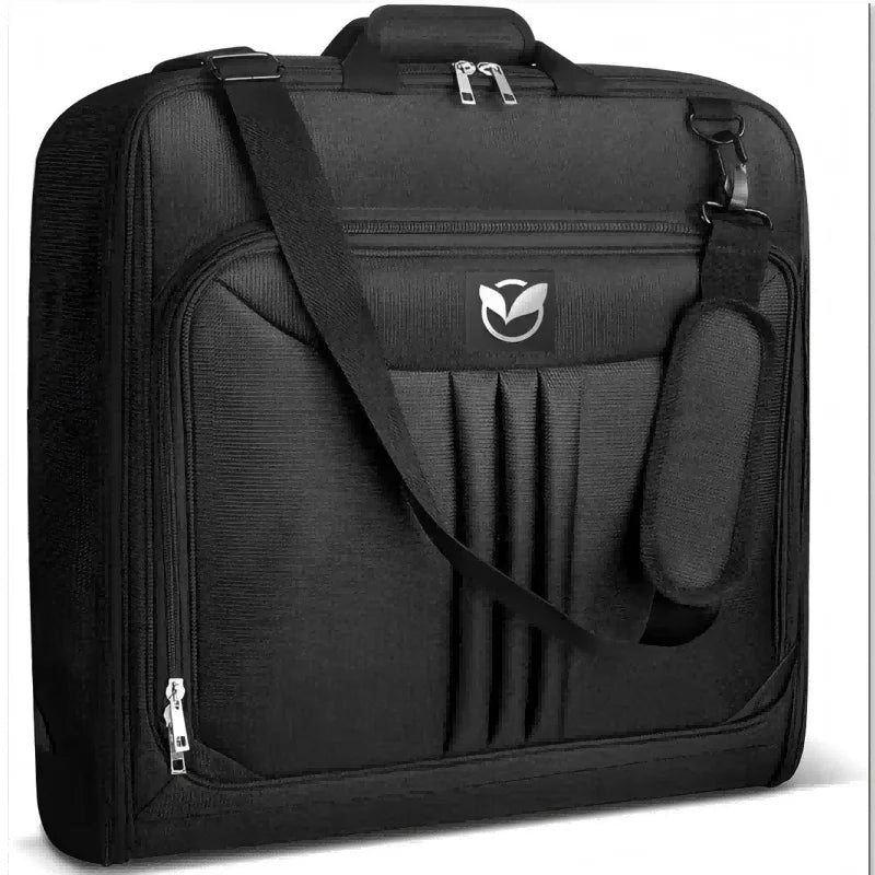Housse à vêtements pliable noire en tissu Oxford pour voyage d'affaires