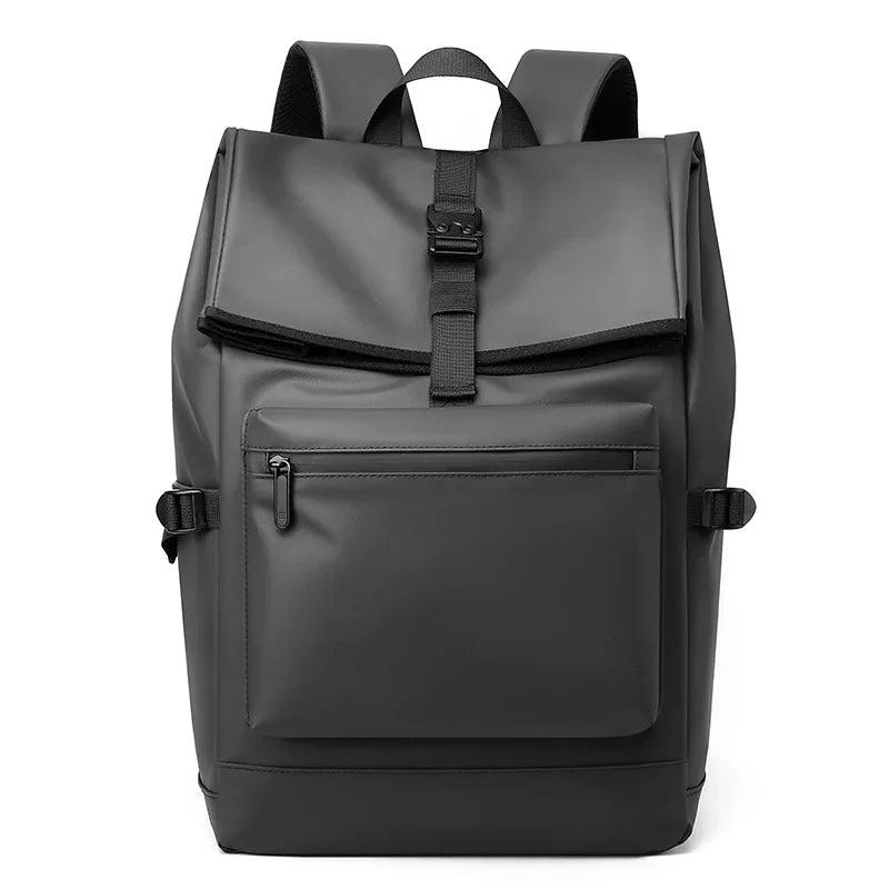 Sac À Dos 20-35 L À Rabat Et Poche Frontale Zippée Noir