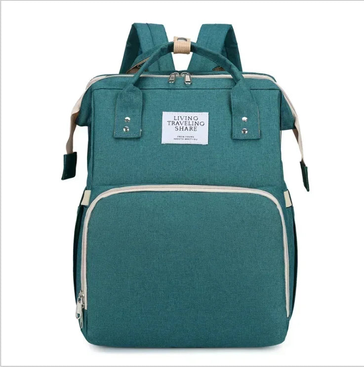 Sac à langer convertible en lit pliable avec 3 emplacements biberons