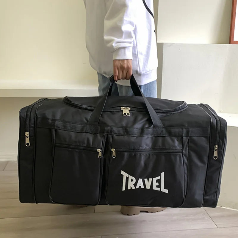 Sac de voyage pliable imperméable 80 L en nylon noir