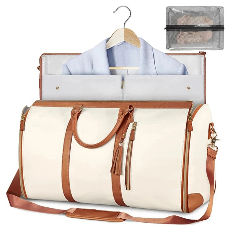 Sac polochon porte-vêtements pliable imperméable en PU pour voyage