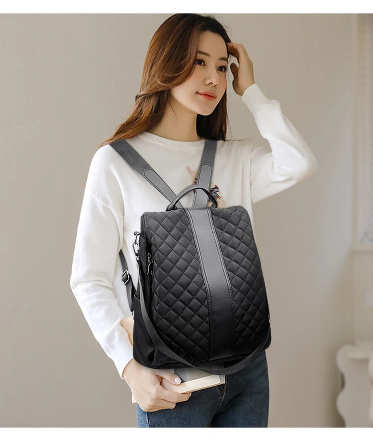 Sac À Dos Femme Voyage Antivol Tissu Oxford