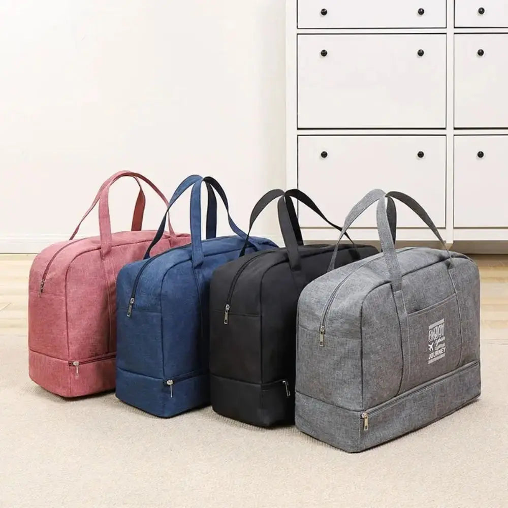 Sac de voyage femme gris en Oxford à compartiment humide et sec