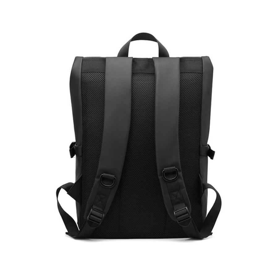 Sac À Dos 20-35 L À Rabat Et Poche Frontale Zippée Noir