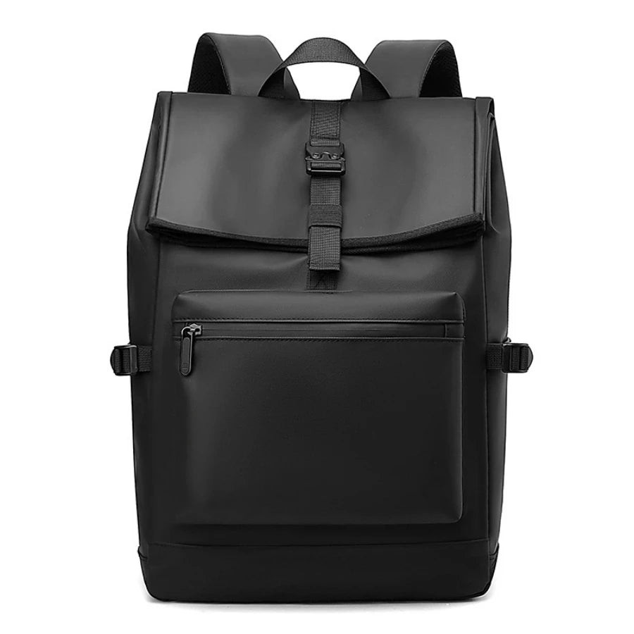 Sac À Dos 20-35 L À Rabat Et Poche Frontale Zippée Noir