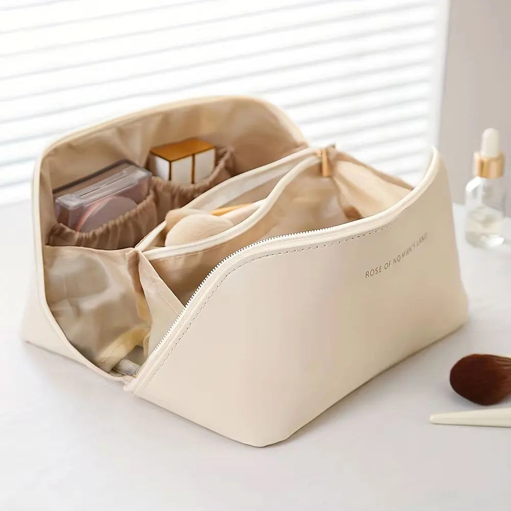 Trousse De Toilette Pour Femme Compartimentée Beige