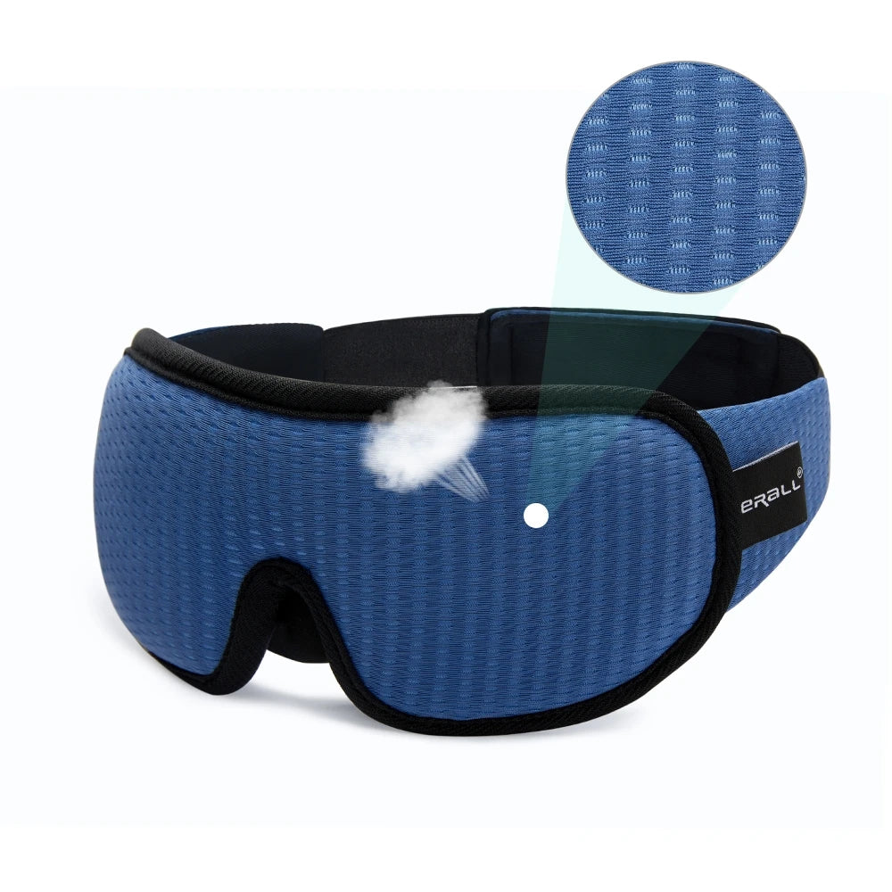 Masque de sommeil 3D occultant noir à bande réglable