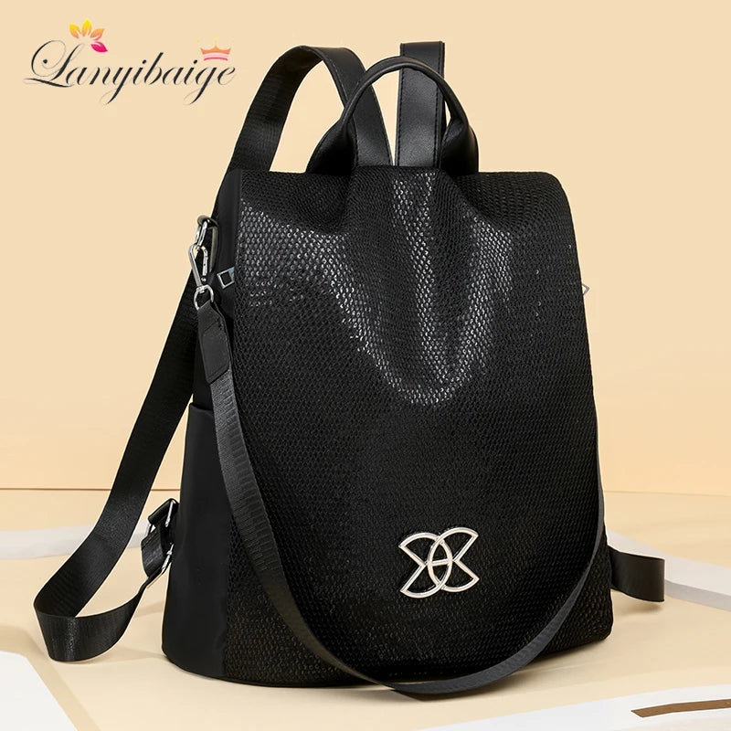 Sac À Dos Antivol Noir En Nylon