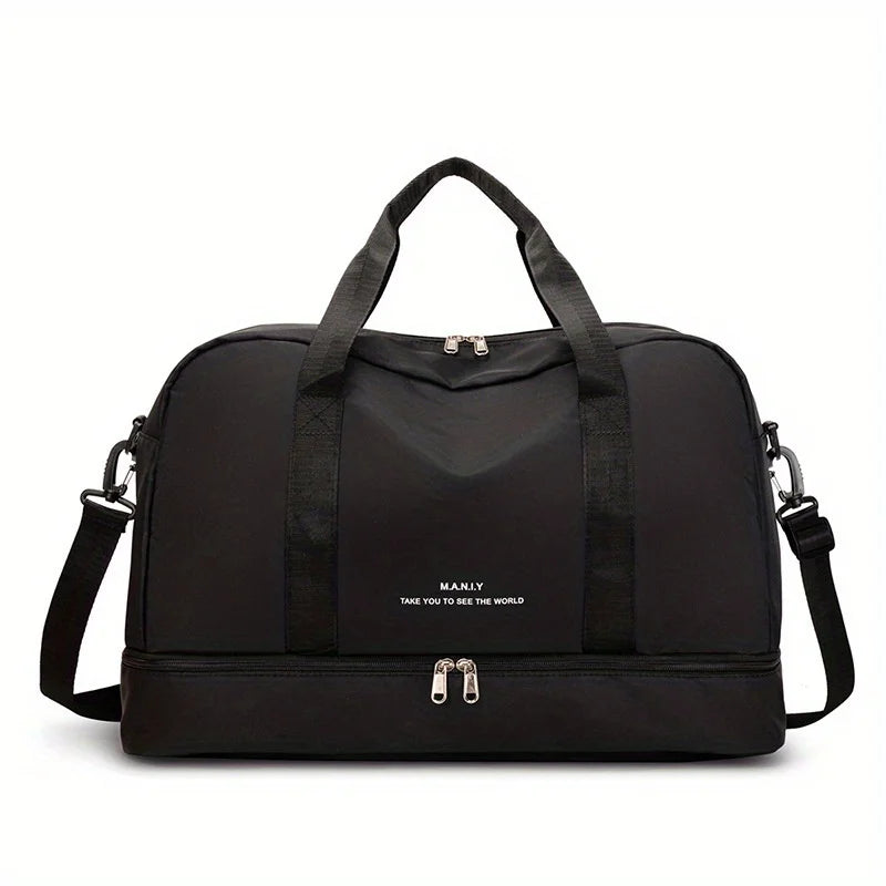 Sac polochon extensible femme rose mauve en nylon à bandoulière