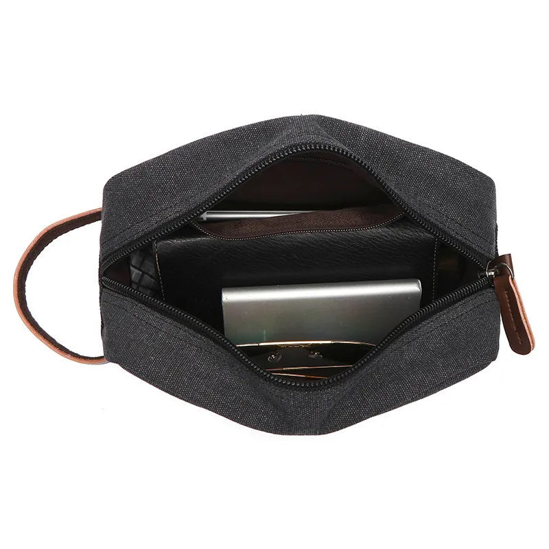 Trousse De Toilette De Voyage Homme En Toile Avec Poche