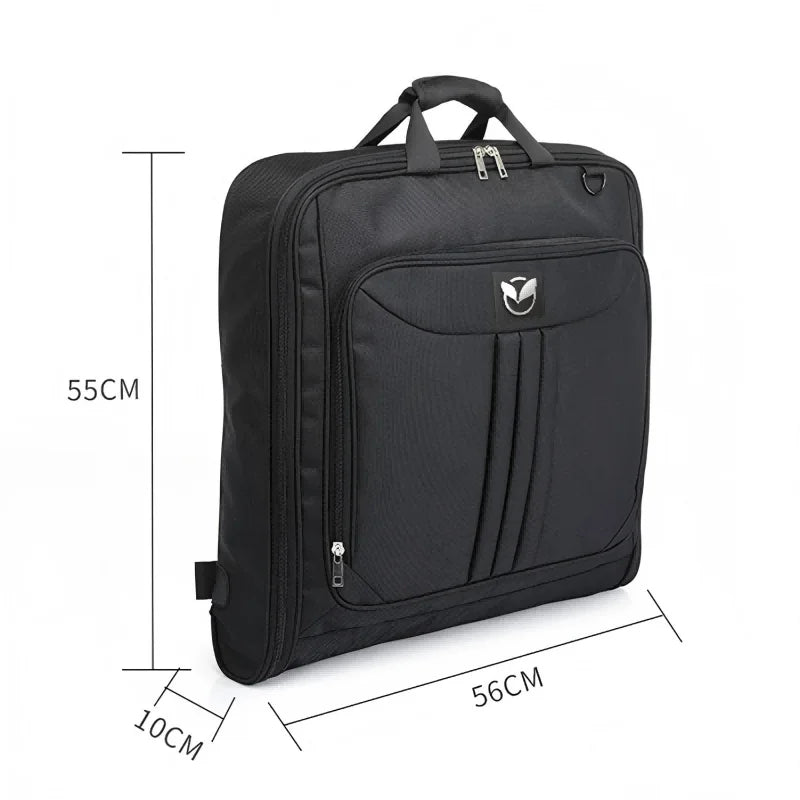 Housse à vêtements pliable noire en tissu Oxford pour voyage d'affaires