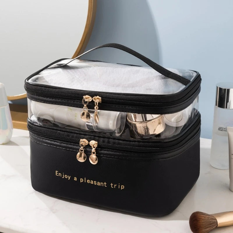Trousse De Toilette Double Compartiment Transparent