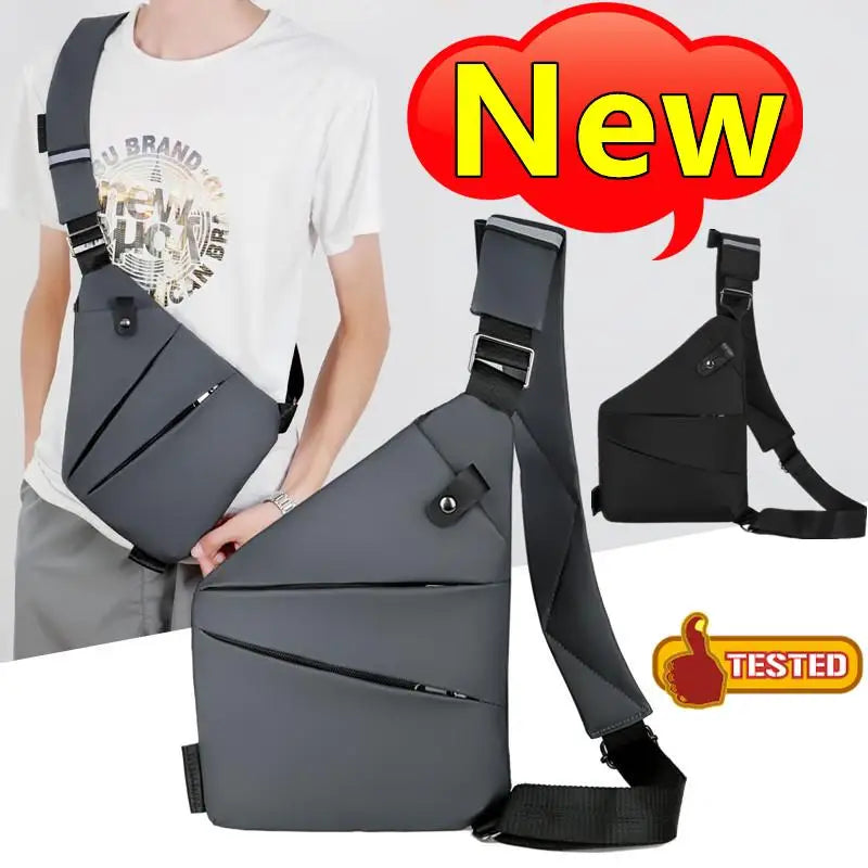 Sac poitrine homme imperméable en tissu Oxford à bandoulière croisée