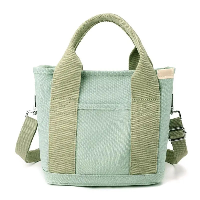sac à bandoulière femme vert menthe en toile à fermeture à glissière