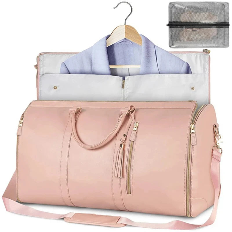 Sac polochon porte-vêtements pliable imperméable en PU pour voyage