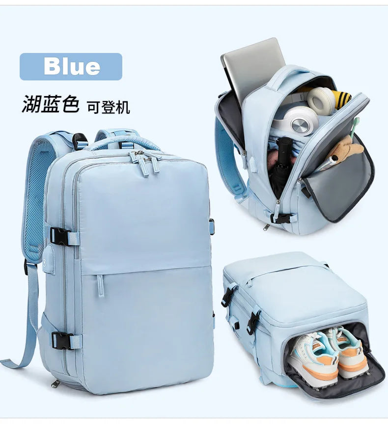 Sac À Dos De Voyage Avec Port USB Imperméable En Tissu