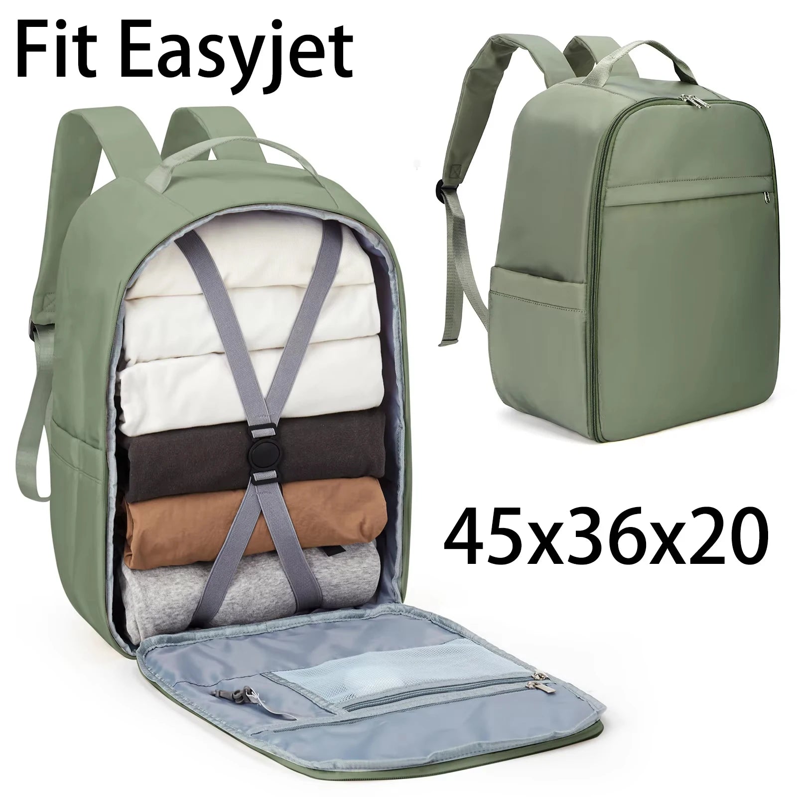 Sac À Dos Voyage Vert En Nylon Cabine