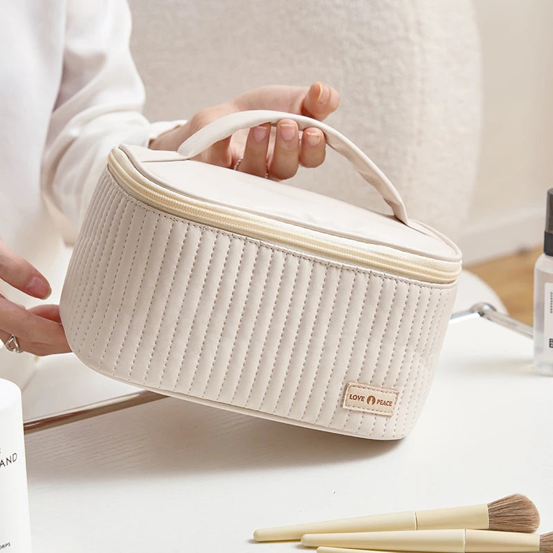 Grand Trousse De Toilette Cuir Synthétique PU Compartiments