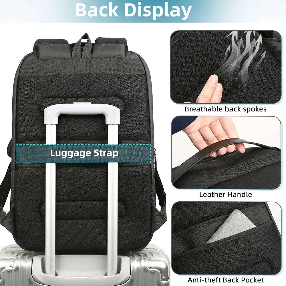 Sac À Dos Imperméable Avec Port USB Pour Ordinateur Portable