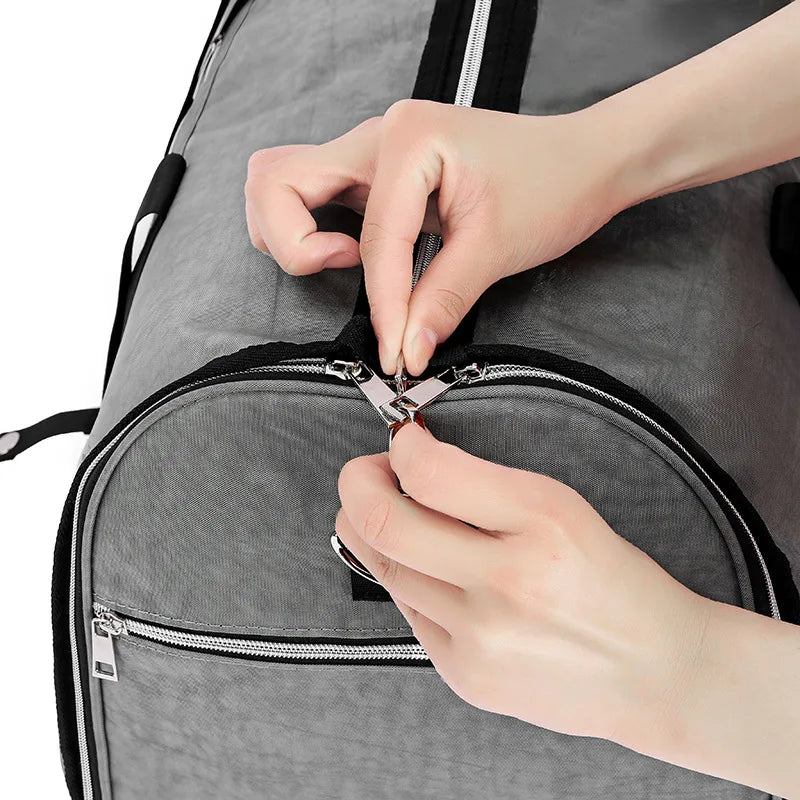 Sac à vêtements convertible 2-en-1 en nylon 420D avec compartiment suspendu